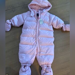 GAP Baby Pink Hooded Snowsuit - NEW
